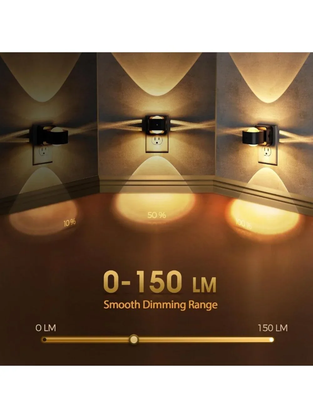 Rotating LED Night Light Projector for Kids | Dusk to Dawn Sensor, Dimmable Warm